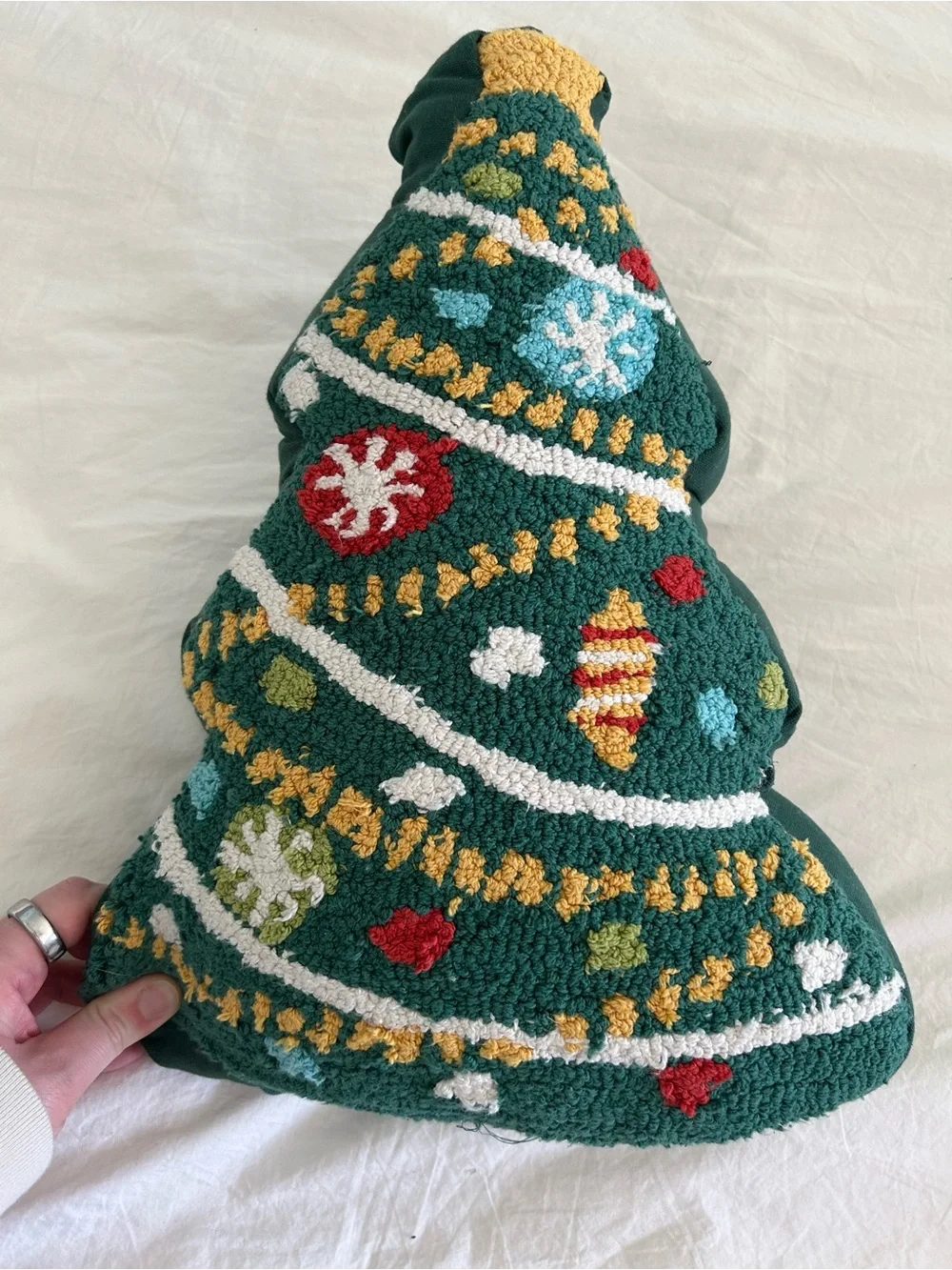 Holiday Tree Throw Pillow - Green Decorative Christmas Cushion